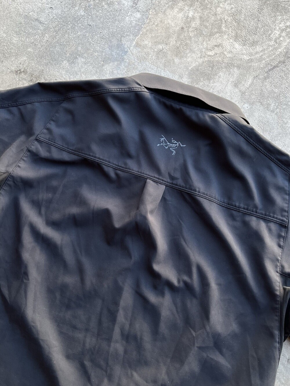 Arcteryx Skyline Shirt Men’s Medium Black Polyester Snap Button Polo Technical